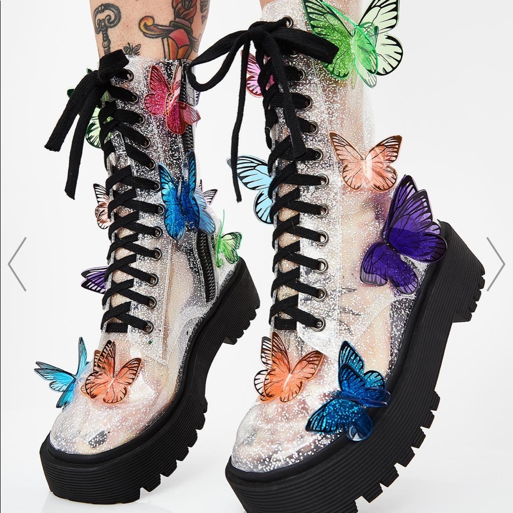 Dollskill butterfly terrarium boots
